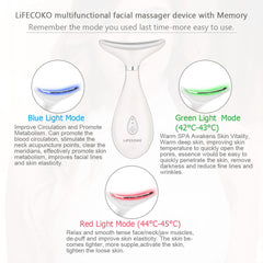 White Electric Face Massager Anti Wrinkles, Skin Tightening Beauty Massager for Facial & Neck, Facial Toning Device Massager for Rejuvenates Skin Lifting, USB Rechargeable, Portable