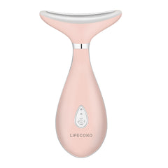 Pink Electric Face Massager, Anti Wrinkles Massager for Facial & Neck, Microcurrent Skin Lift Device, Face Tightening Beauty Massager Machine, USB Rechargeable, Portable
