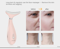 Pink Electric Face Massager, Anti Wrinkles Massager for Facial & Neck, Microcurrent Skin Lift Device, Face Tightening Beauty Massager Machine, USB Rechargeable, Portable