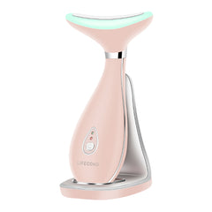 LiFECOKO Beauty Massager for Face & Neck,  Electric Face Massager Anti Wrinkles, Skin Tightening Beauty Massager for Lady, Facial Toning Device Massager for Rejuvenates Skin Lifting, USB Rechargeable, Portable, Pink