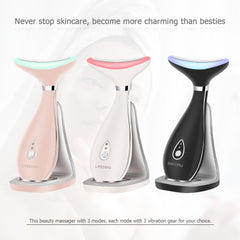 LiFECOKO Beauty Massager for Face & Neck,  Electric Face Massager Anti Wrinkles, Skin Tightening Beauty Massager for Lady, Facial Toning Device Massager for Rejuvenates Skin Lifting, USB Rechargeable, Portable, Pink