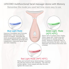 Pink Electric Face Massager, Anti Wrinkles Massager for Facial & Neck, Microcurrent Skin Lift Device,  Face Tightening Beauty Massager Machine, USB Rechargeable, Portable